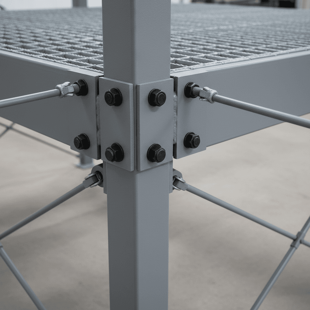 Steel mezzanine structural components